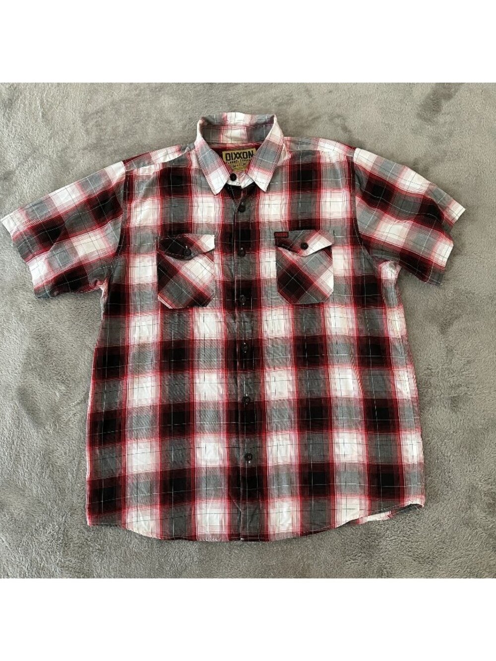 Dixxon Form and Function Short Sleeve Plaid Button Up Shirt XL Bamboo